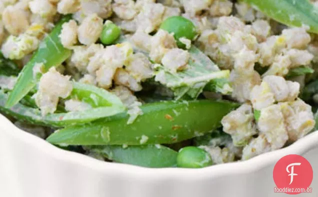 Salada De Cevada Com Alho Verde E Ervilhas