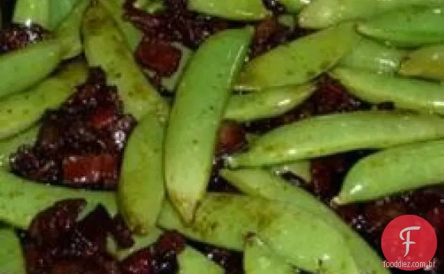 Bacon e balsâmico vitrificado açúcar Snap Peas