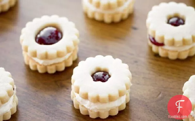 Framboesa Creme Shortbread Sanduíche Biscoitos