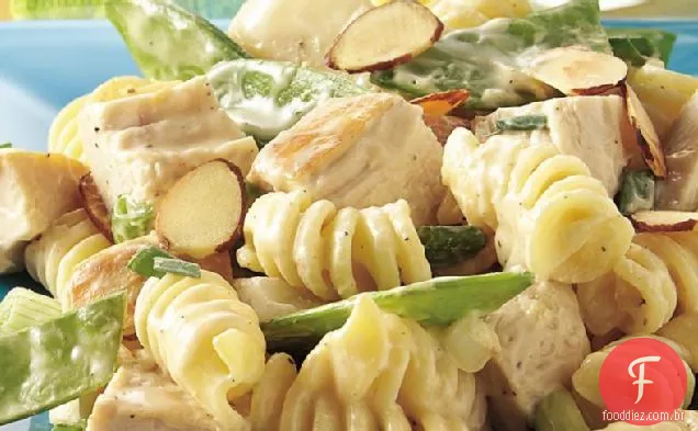 Vagem da ervilha e Salada da massa da galinha