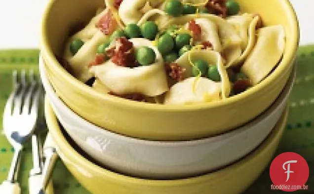Lemony Tortellini Com Ervilhas E Prosciutto