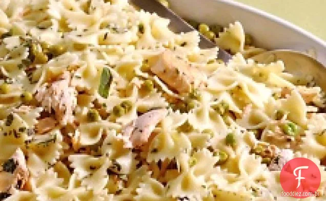 Farfalle Com Salmão, Hortelã E Ervilhas
