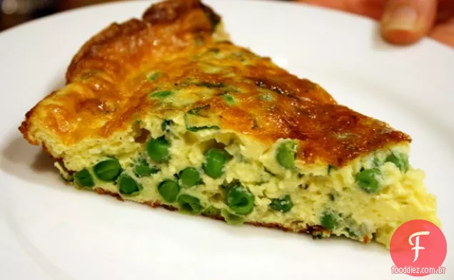 Jantar hoje à noite: tortilha de ervilha com hortelã e iogurte