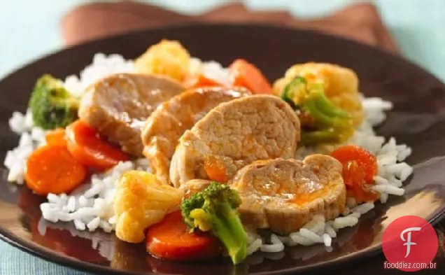 Carne De Porco Vitrificada Com Damasco