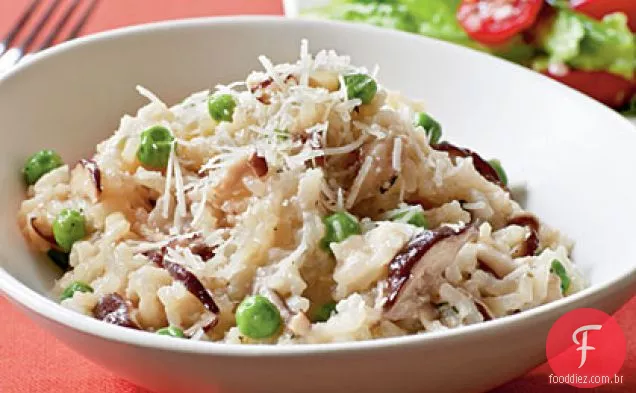 Shiitake e Risoto de ervilha doce