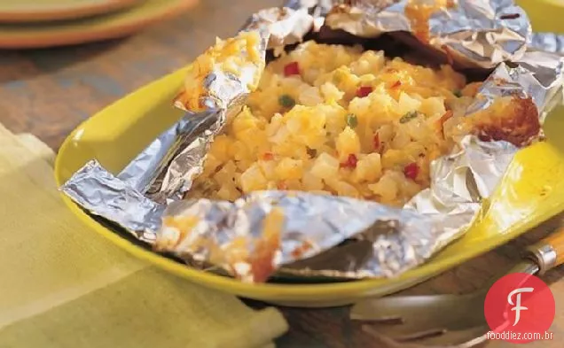 Batatas Grelhadas Com Queijo Salgado