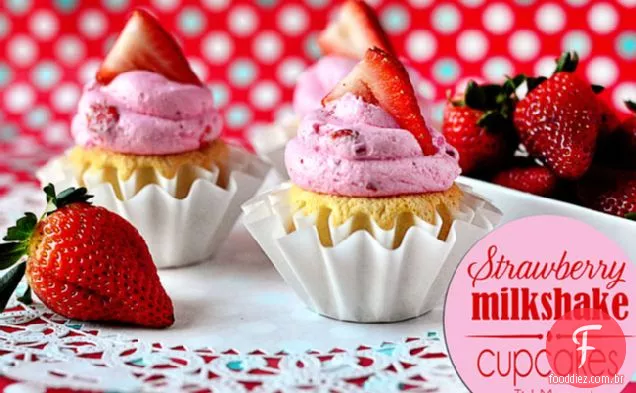 Morango Milkshake Cupcakes