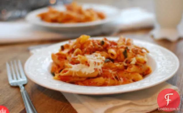 Três-Queijo Frango Penne Massas Assar