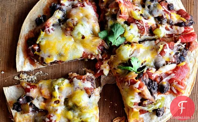 Pizza De Feijão Preto Mexicano
