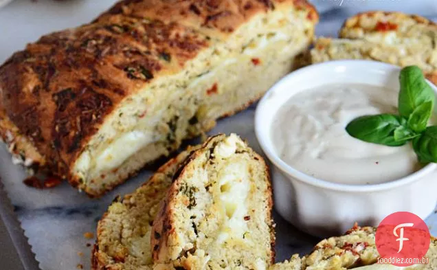 Queijo recheado frango & espinafre Pizza Pão