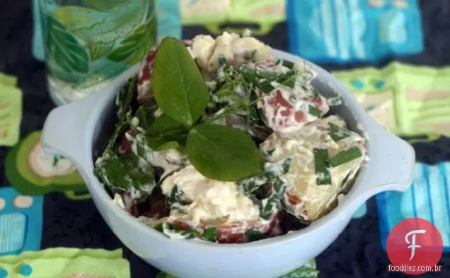 Gorgonzola Alho Cebolinha Ervilha Atirar Salada De Batata