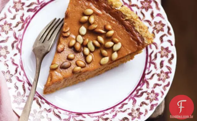 Torta de abóbora fresca com Pepitas assadas salgadas
