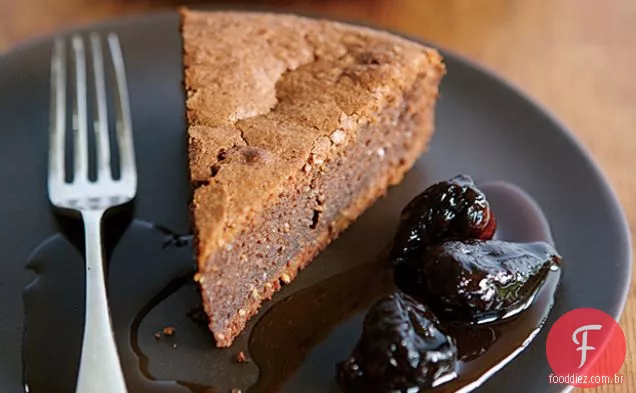 Torta de Chocolate com Calvados-figos escalfados