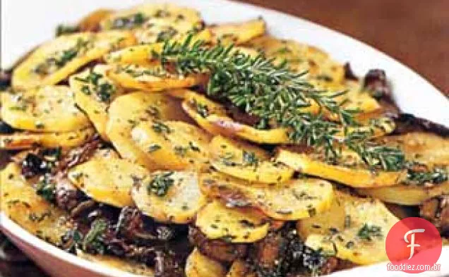 Gratinado de batata e cogumelo Portobello
