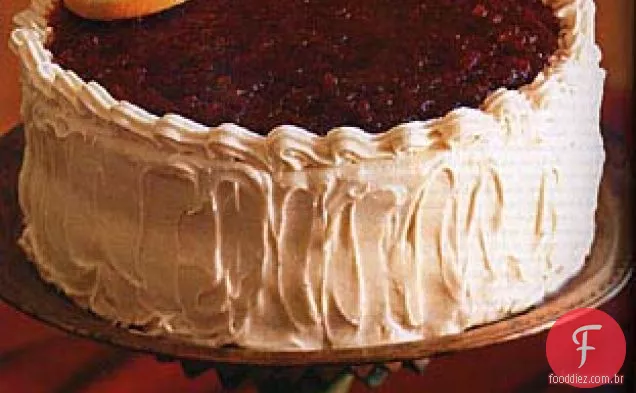 Bolo De Camada Laranja Com Vidro De Cranberry