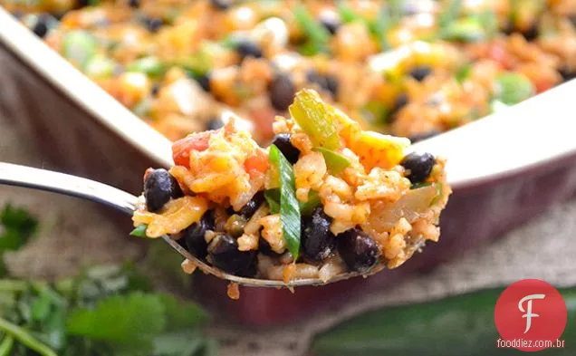 Sudoeste Veggie e caçarola de arroz