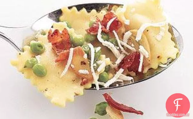 Ravioli Com Ervilhas E Receita De Bacon Crocante