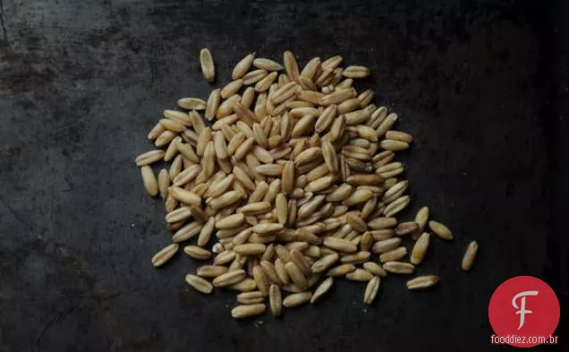 Ervilhas mingau Quente (Risoto de aveia com ervilhas)