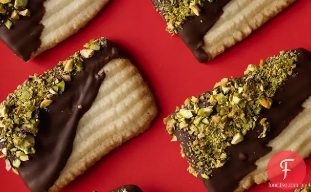 Lavatórios Spritz mergulhados em Chocolate com pistache