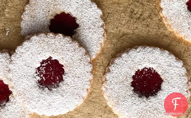 Biscoitos Linzer Framboesa-Amêndoa