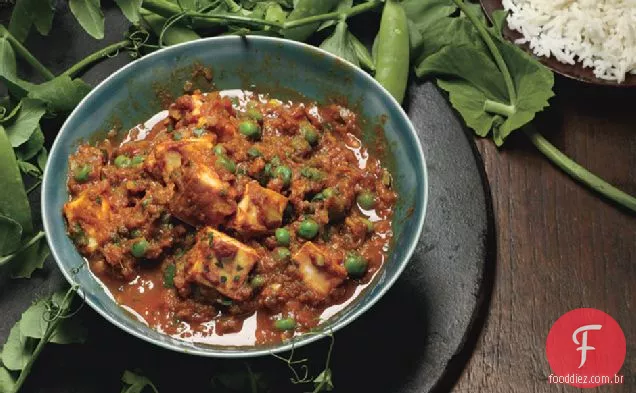 Paneer Curry Com Ervilhas