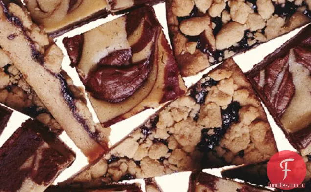 Manteiga de amendoim e Chocolate Cheesecake Brownies