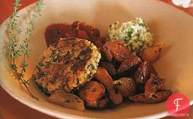 Bolos de Risoto de sálvia, cebola e arroz selvagem