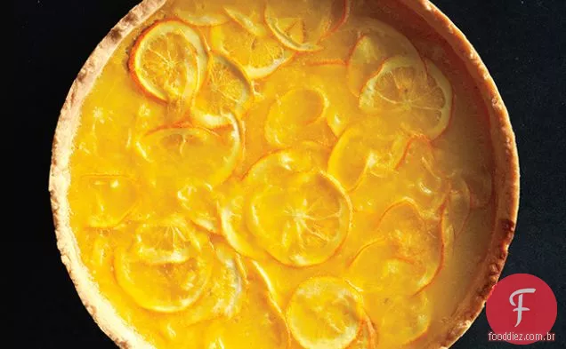 Torta de limão e mel com crosta de Shortbread salgada
