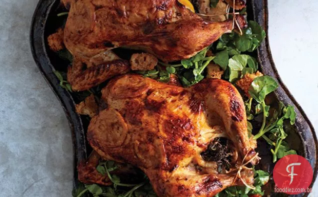 Leitelho - Frango Assado com agrião e salada de pão