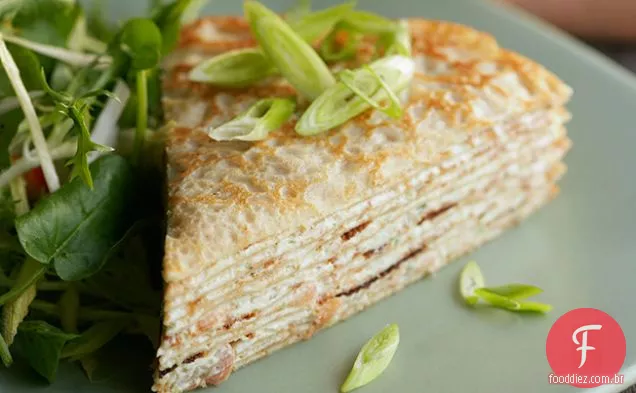 Torta De Crêpe De Salmão Defumado