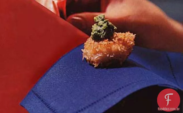 Vieiras Panko com Chutney verde Chile