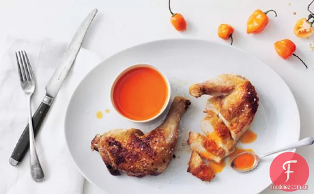 Frango assado com manteiga de molho picante