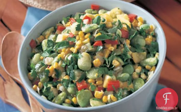 Succotash de verão com manjerona