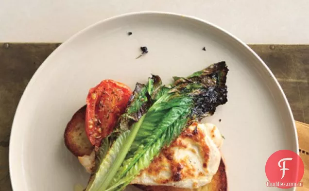 Frango grelhado, Romaine e Bruschetta de tomate