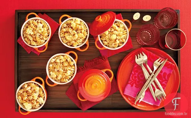 Macarrão de quatro queijos com couve-flor