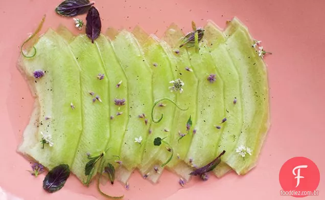 Carpaccio de melão com limão