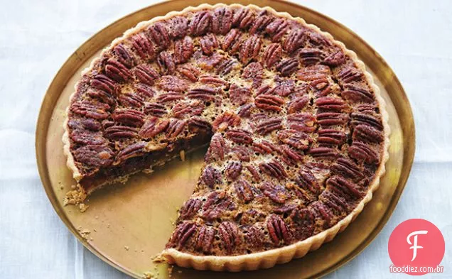 Pecan e Torta De Chocolate Com Bourbon Chantilly Crème Fraîche