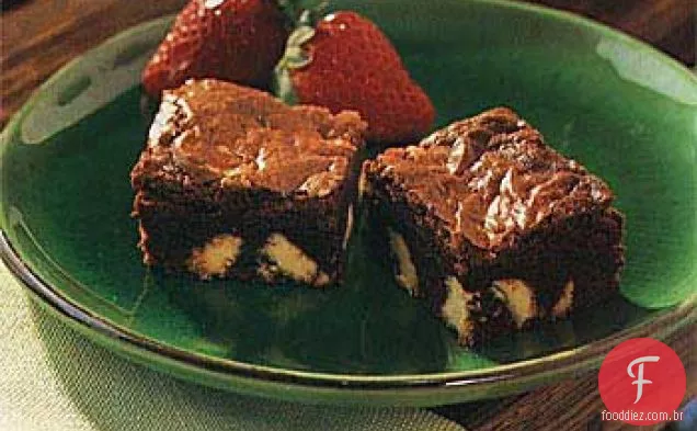 Chocolate escuro Brownies com pedaços de Chocolate branco