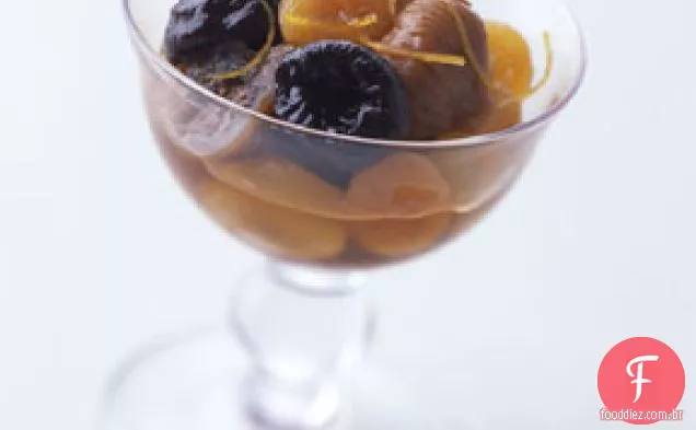 Compota de frutas secas com baunilha e laranja