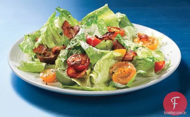 Bacon, alface e tomate cereja com molho Aioli