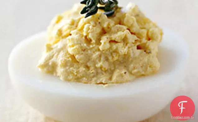 Creme de Leite, Limão e erva Deviled ovos