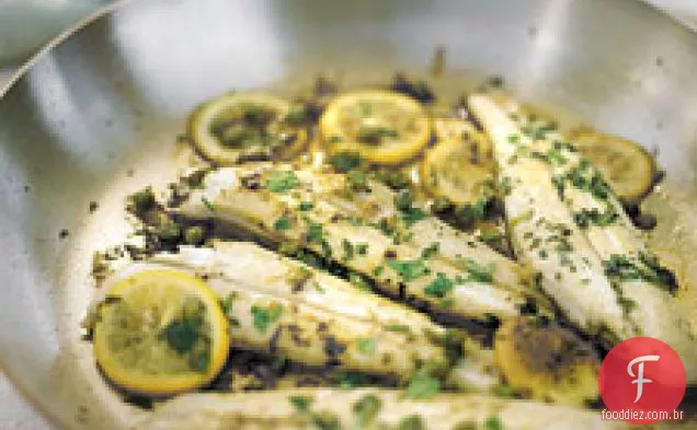 Bacalhau com molho de Limão De Vinho Branco Herbado