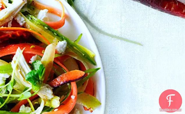Cenoura arco-íris, Rebento de ervilha e salada de frango