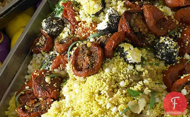 Cuscuz e Mograbiah com tomates secos ao forno