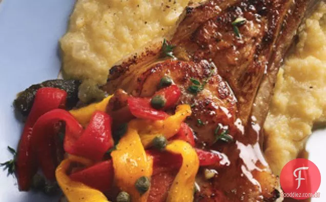 Costeletas de vitela com xerez Gastrique e Peperonata torrada