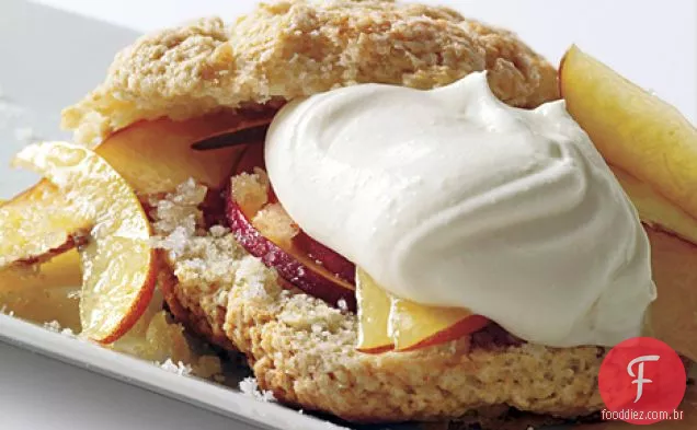 Pêssego fresco e Gingercream Shortcakes