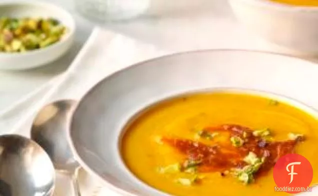 Sopa de abóbora com manteiga de abóbora