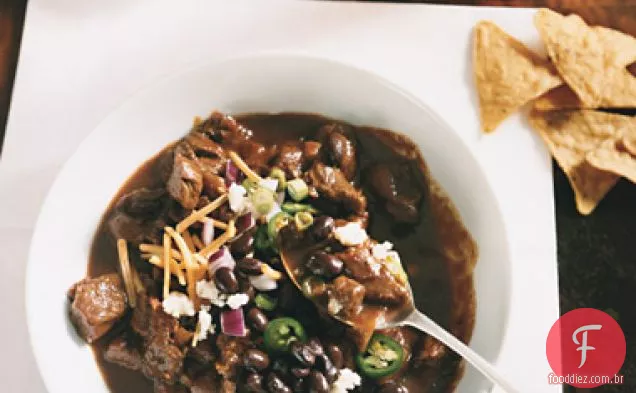 Chili de carne com Ancho, toupeira e cominho