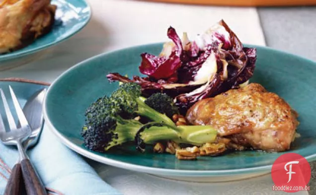 Frango assado com Radicchio balsâmico
