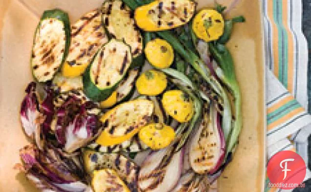 Radicchio Grelhado, Abóboras De Verão E Cebolinhas